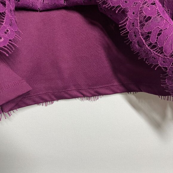 Isaac Mizrahi Live Womens Plum Purple 3/4 Bell Sleeve Crochet Lace Blouse Top 1X - Picture 5 of 11
